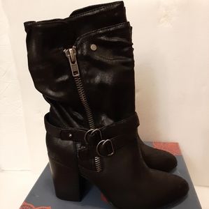 Carlos by Carlos Santana Womens Paisley Mid-Calf, Black, Size 10M.